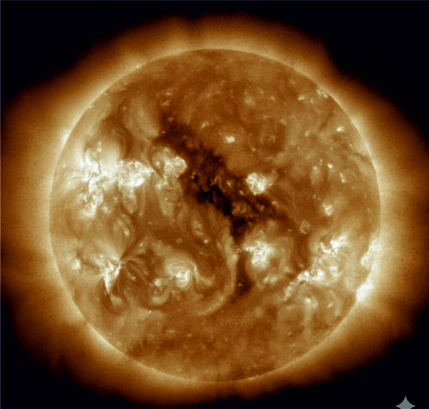 Butterfly Shaped Coronal Hole